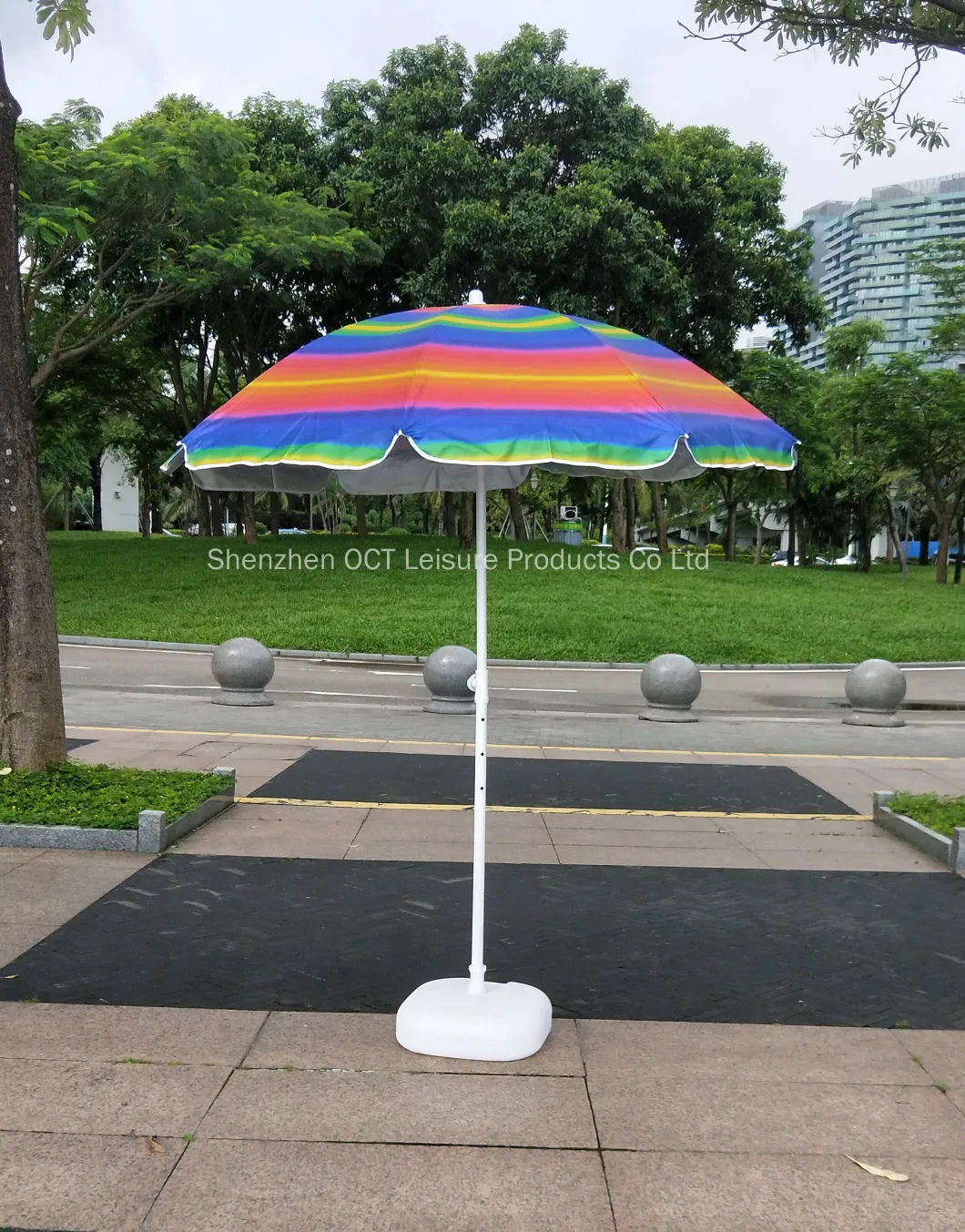 UV Protection Rainbow Beach Umbrella with Affordable Price (OCT-BU19008)